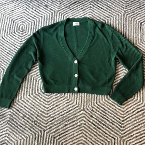 Aritzia Wilfred green light linen cardigan S